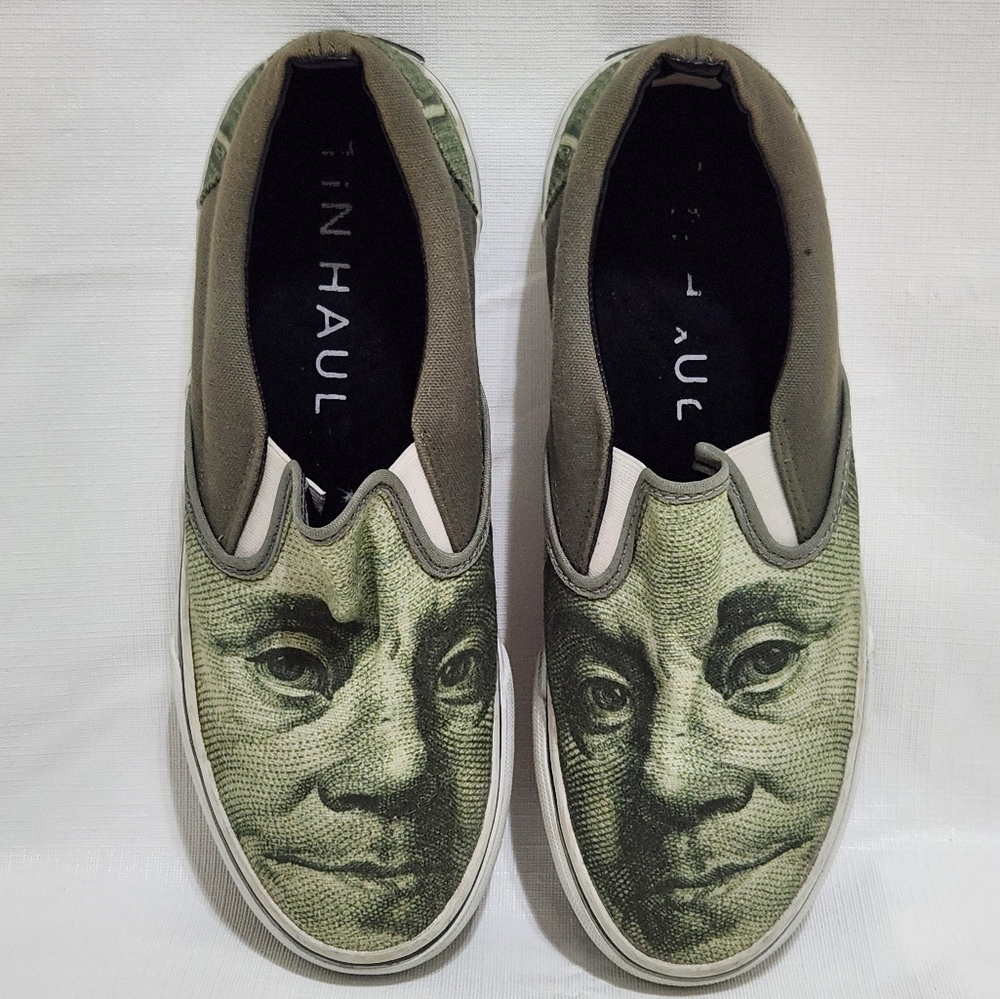 Mens Tin Haul Deuce Take The Money Skate Canvas Slip On Sneakers Size 8.5